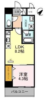 パークアベニューサウンド薬院の間取り画像