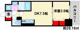 エンブレイス大橋南の間取り画像