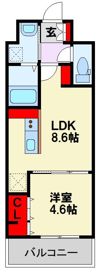 Caisse大橋（ケイスオオハシ）の間取り画像