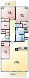 CREST西新の間取り画像
