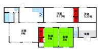 津屋崎7丁目平屋戸建ての間取り画像