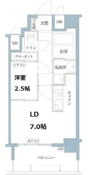 リアンシエルブルー大濠公園の間取り画像