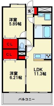 ドミール板付MVの間取り画像