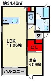 クレスコートの間取り画像