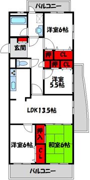 ロワールマンション東郷駅前の間取り画像