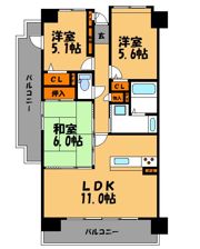 グランコート薬院の間取り画像