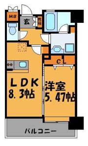 アスピーテ渡辺通の間取り画像