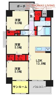 RISOIE‐CINQ（リソワ‐サンク）の間取り画像
