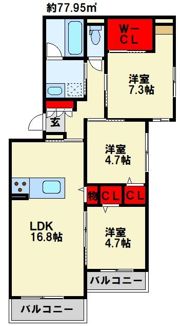 シャーメゾンつつみの間取り画像