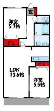 ボヌール新宮の間取り画像
