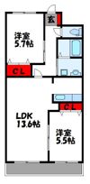 ボヌール新宮の間取り画像