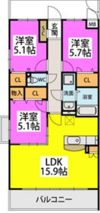クレアSの間取り画像