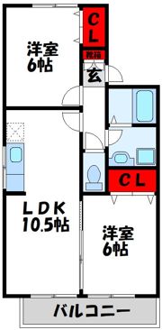 セジュール赤間の間取り画像