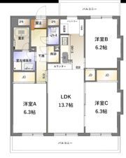 セジュールスワンの間取り画像