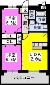 メゾン クレア愛宕南の間取り画像