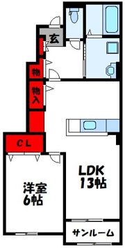 ラフレシール花見Iの間取り画像