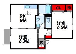 フルールS B棟の間取り画像