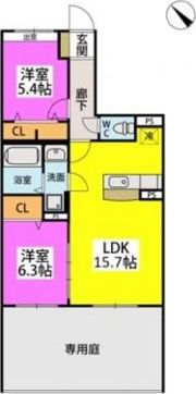 モデスティ筥松の間取り画像
