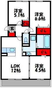 セリシールA棟の間取り画像