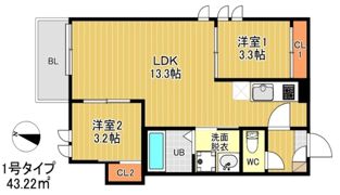 REGALEST-F 茶山の間取り画像