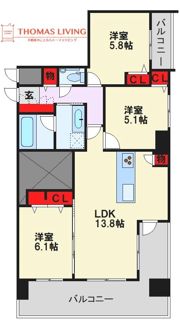 エンクレストパサージュ博多の間取り画像