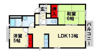コモンシティ紅葉ヶ丘西の間取り画像