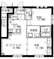 パーシモン先の角の間取り画像