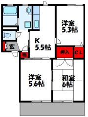 ヴェルハイム千歳B棟の間取り画像