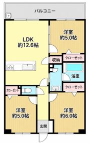 グランフォーレ大橋レジデンスの間取り画像