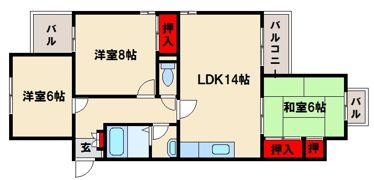 シャトー春日原の間取り画像