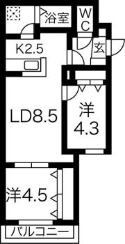 REVE平岸23の間取り画像