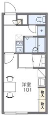 ハッサムB＜家具家電付き＞の間取り画像
