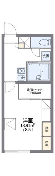 レオパレスロワジール西野Cの間取り画像