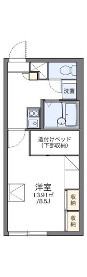 レオパレスモエレパークの間取り画像