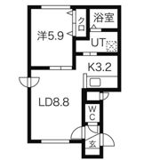 サニーサイド中の島の間取り画像