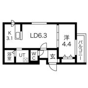 メニーズコート東屯田通の間取り画像