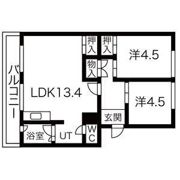 札幌西月寒団地6号棟の間取り画像