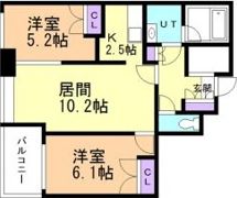 ラフィネタワー札幌南3条の間取り画像