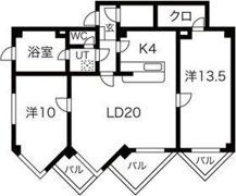 シャトー中の島の間取り画像
