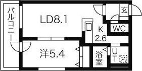 ワンダーハイム中の島の間取り画像
