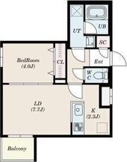 S-RESIDENCE北大前ascentの間取り画像