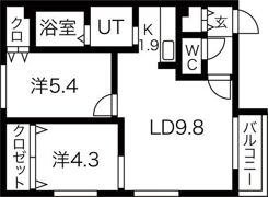プリエ北33条の間取り画像