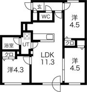 メニーズコート北光プレミアの間取り画像