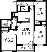 メニーズコート北光プレミアの間取り画像