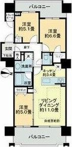 ライオンズ札幌中央レガシアの間取り画像