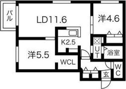 エアフォルク学園前の間取り画像