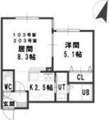 ルミエール桜の間取り画像