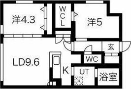 アルファスクエア学園前の間取り画像