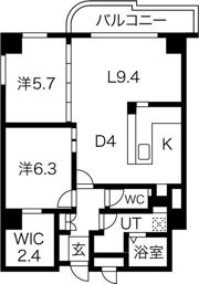 北円山シャトー桂和の間取り画像