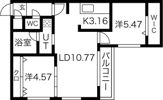 シエル山鼻の間取り画像